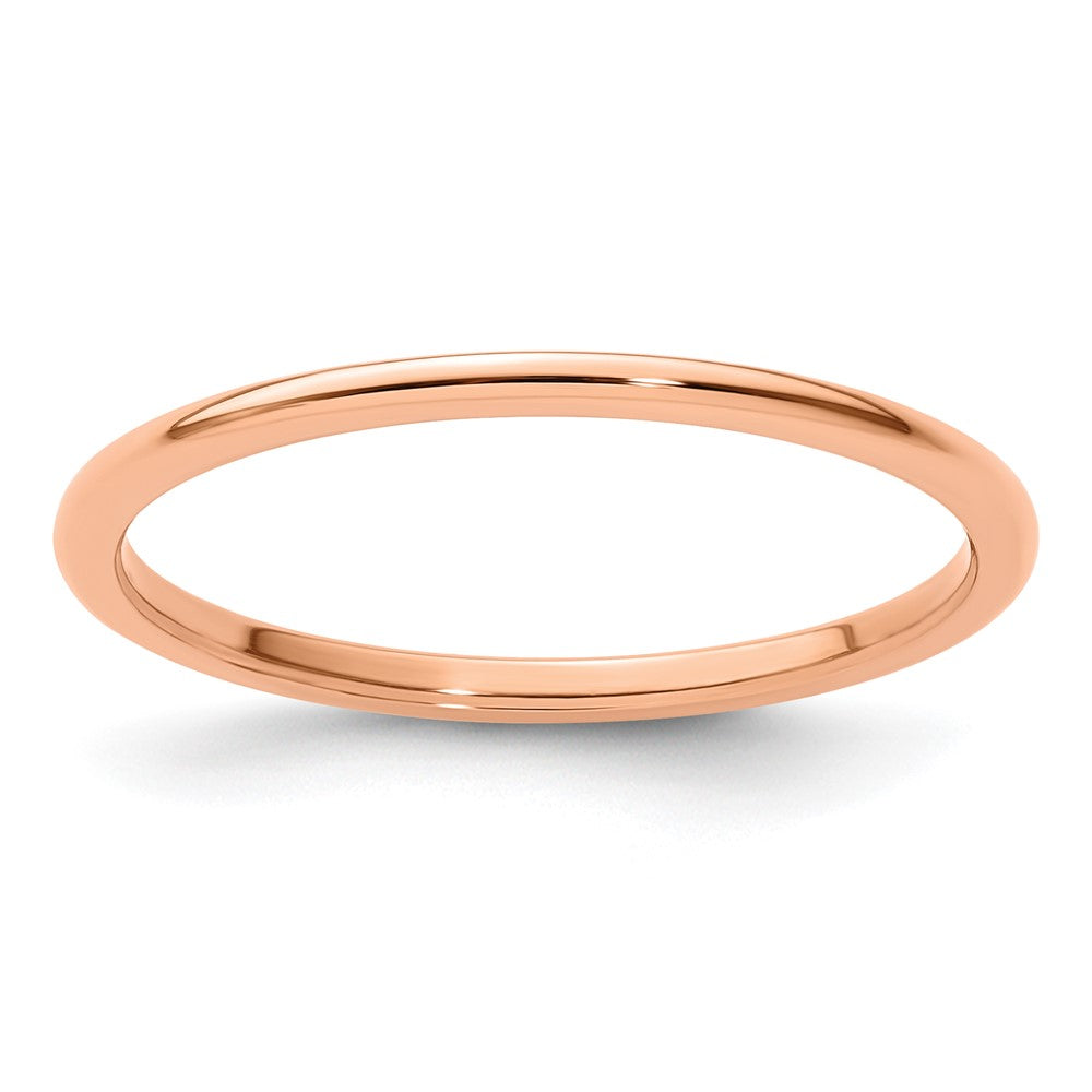 10K Rose Gold 1.2mm Half Round Polished Stackable Band Size 6