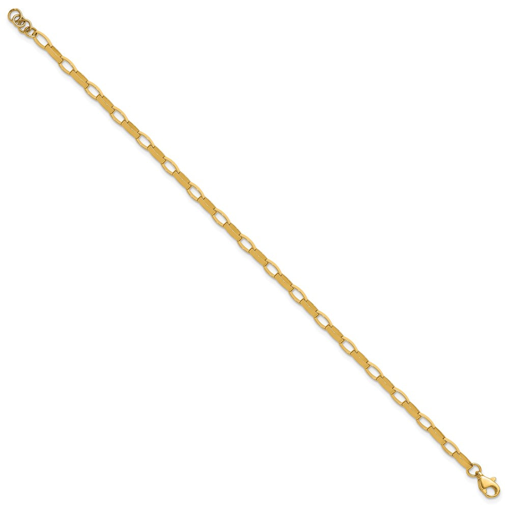 14K Polished Fancy Link with .5in ext. Bracelet 7.5  inches