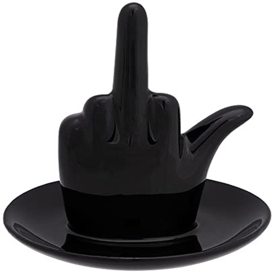 Stephanie Imports Black Ceramic Jewelry Organiser Ring Dish Tray