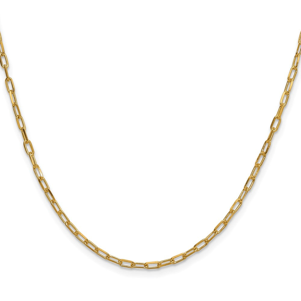 14k 2.2mm Solid Beveled D/C Paperclip Chain