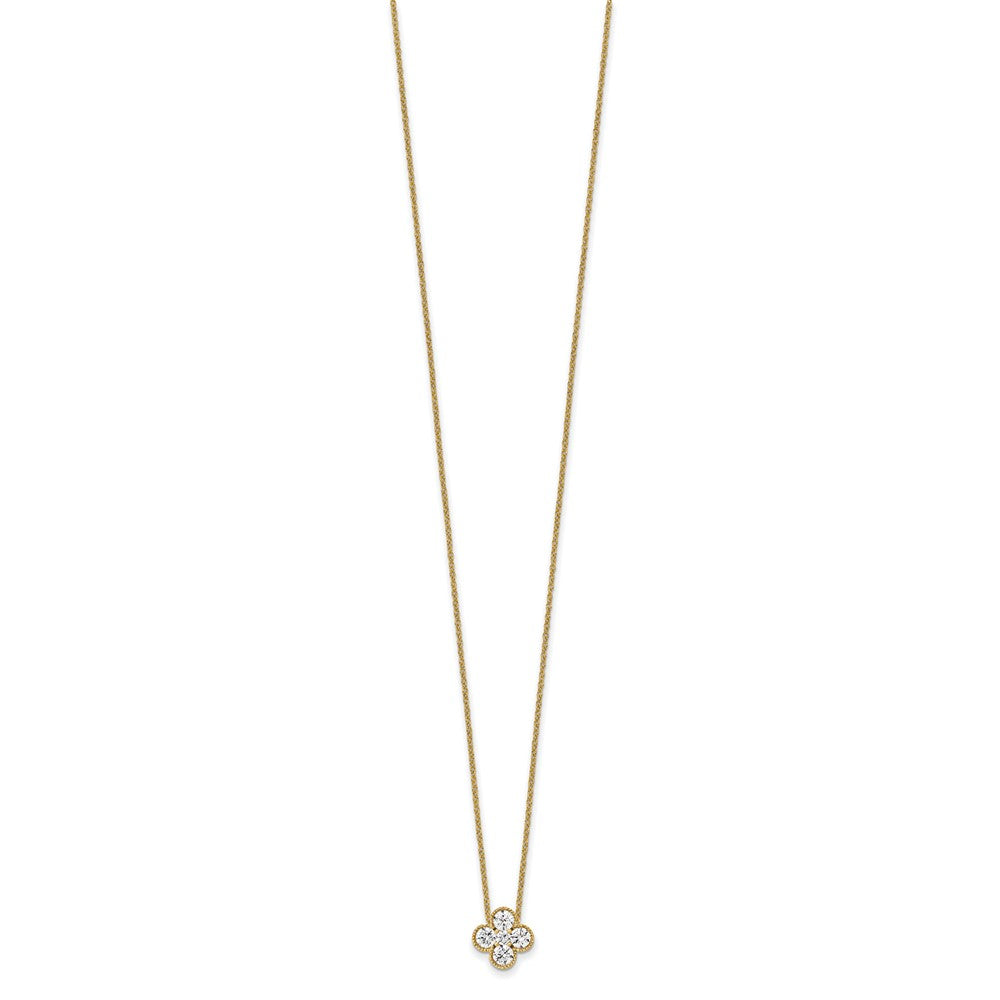 True Origin 14k 3/4 carat Lab Grown Diamond VS DEF 18 inch Bloom Floral Pendant Necklace