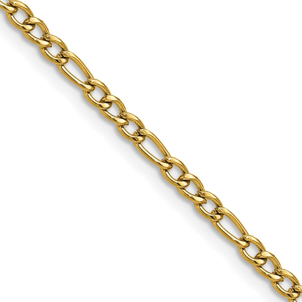 Chisel Stainless Steel Polished Yellow IP-plated 3mm 22 inch Figaro Chain Size - 8