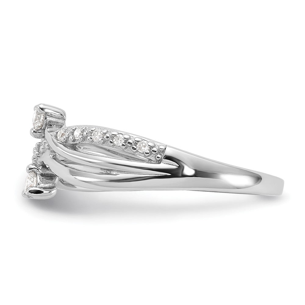 Sterling Silver Polished Fancy Twisted Diamond Ring