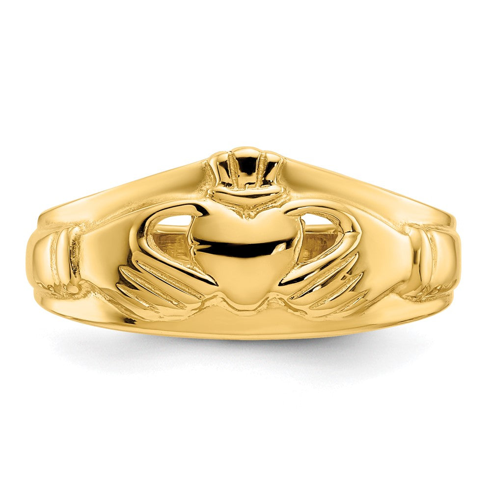 14k Polished Ladies Claddagh Ring Size 6.5