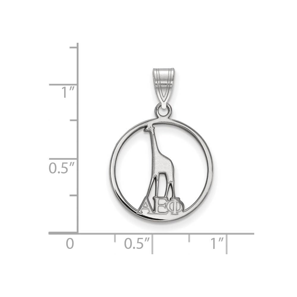 Sterling Silver Official Licensed Greek Sororities Alpha Epsilon Phi Small Circle Pendant