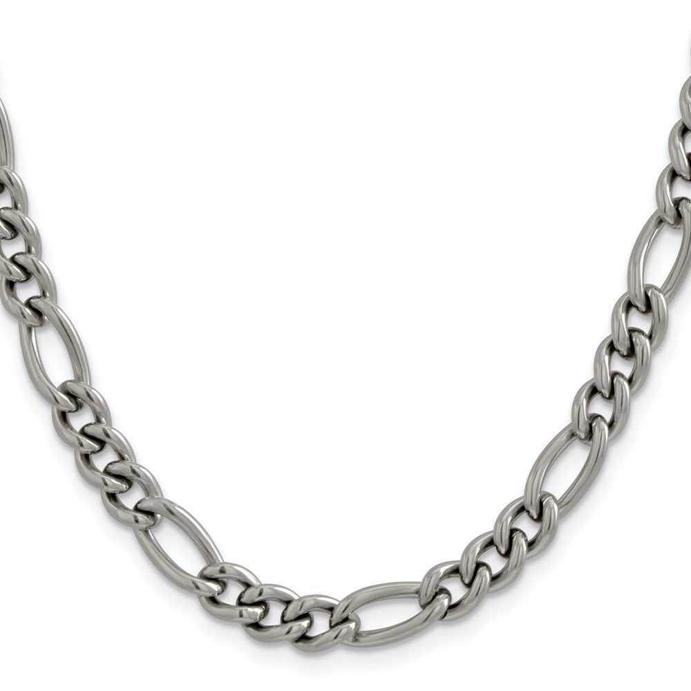 Titanium Polished 7mm 20in Figaro Chain