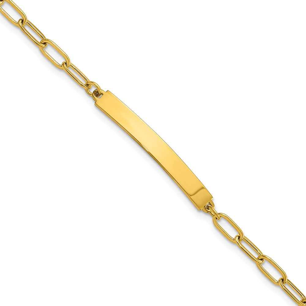 Stainless Steel Polished Yellow IP-plated 6.5in w/1.25in ext ID Bracelet 6.5 inches