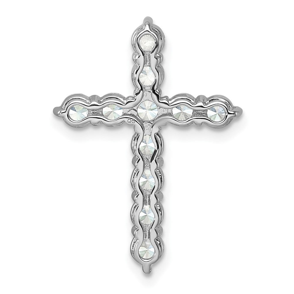 14k White Gold 2 carat Lab Grown Diamond VS/SI+ G+ Cross Chain Slide Pendant