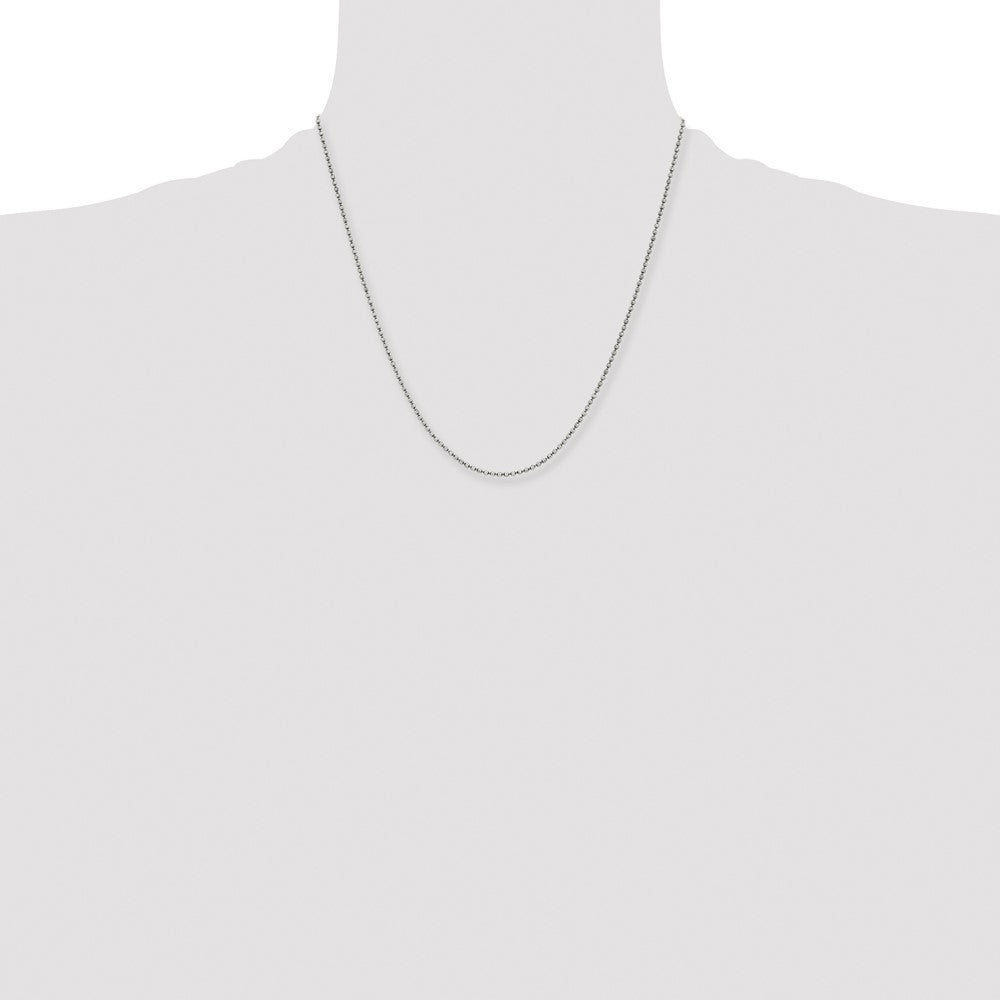 Stainless Steel Antiqued 2mm 20in Beaded Ball Chain