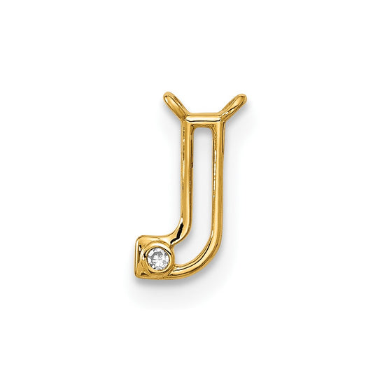 Stella & Dot 10ky Diamond Initial J Charm Element