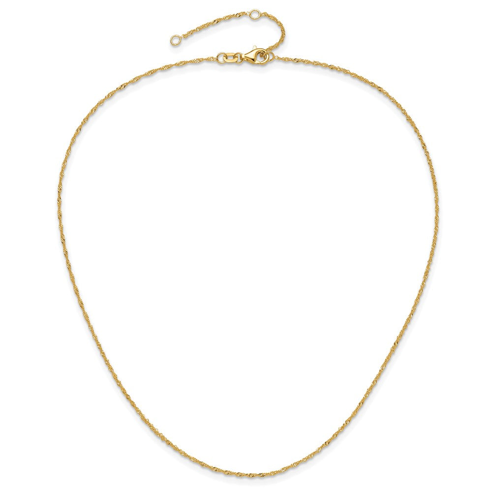 10k 1.25mm Singapore 1in+1in Adjustable Chain