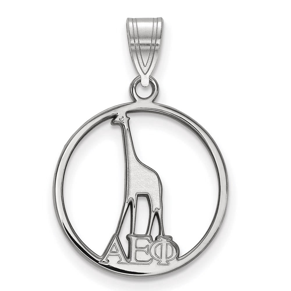 Sterling Silver Official Licensed Greek Sororities Alpha Epsilon Phi Small Circle Pendant