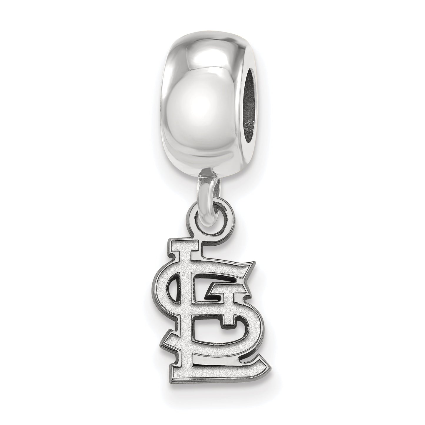 Sterling Silver Rhodium Plated Major League Baseball LogoArt St. Louis Cardinals St. L Dangle Bead