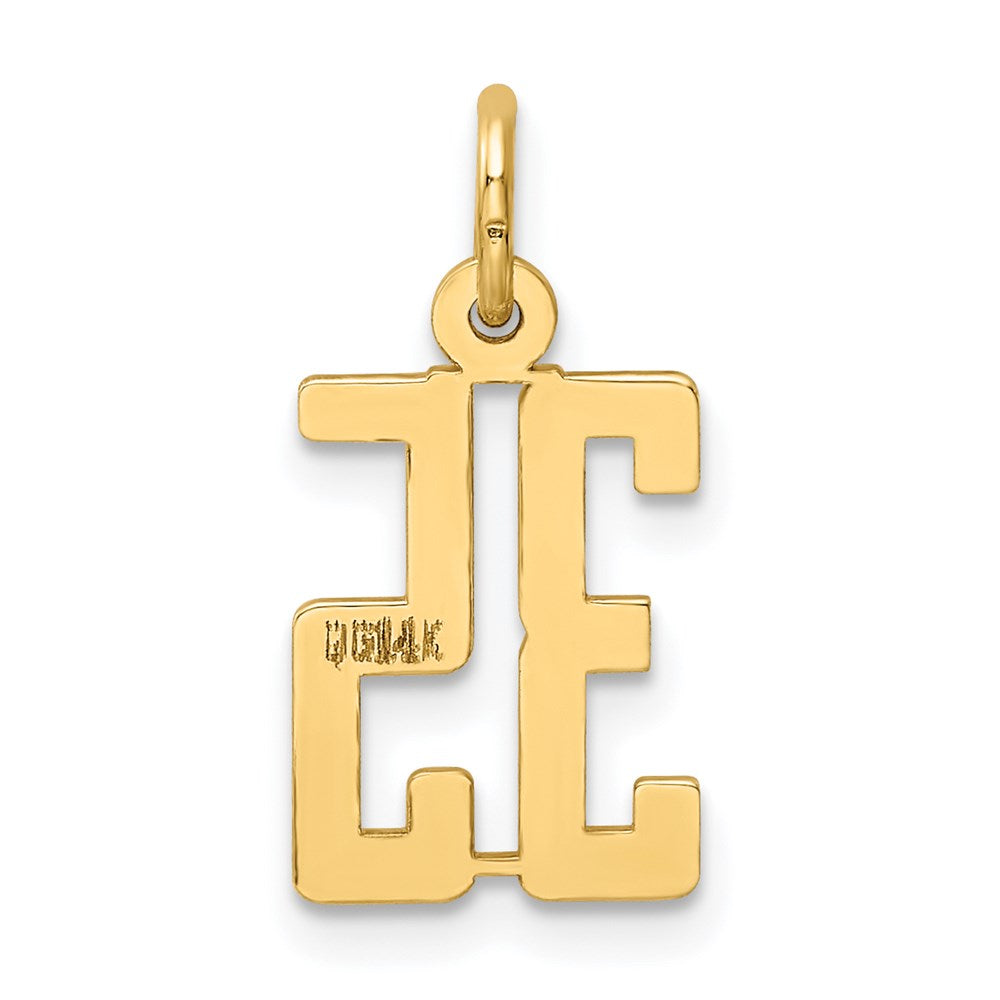 14k Small Elongated Number 35 Charm