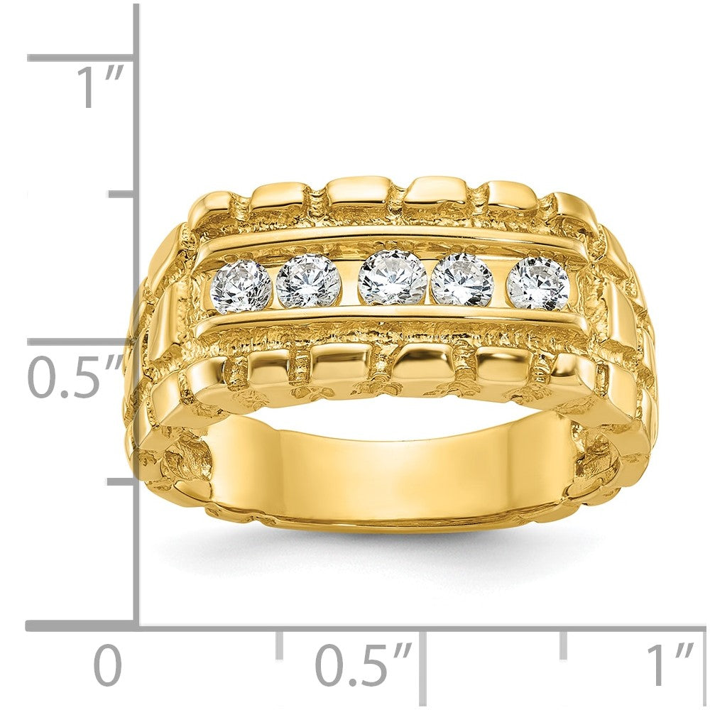 14k IBGoodman Men's 1/3 carat Diamond Nugget Complete Ring