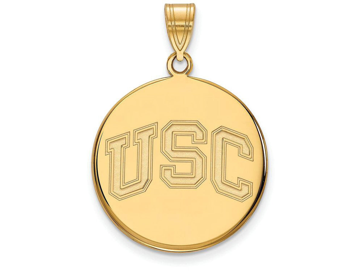 14k Gold University of Southern California U-S-C Large Disc Pendant Q4Y050USC