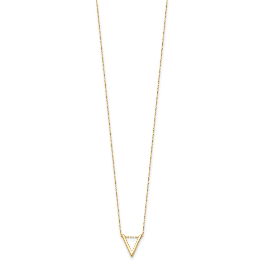 10K Polished V Necklace