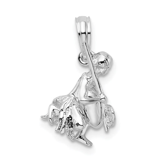 Sterling Silver Polished 3D Island Warrior Pendant