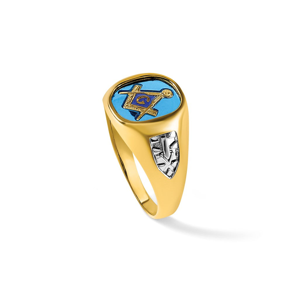 IBGoodman 14k Men's Polished and Textured Blue Lodge Master Masonic Ring Mounting