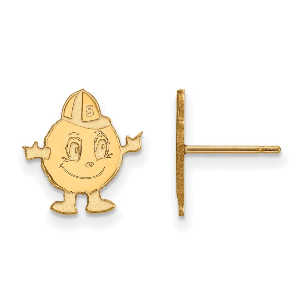 Sterling Silver Gold-plated LogoArt Syracuse University Mascot Small Post Earrings QGP029SYU