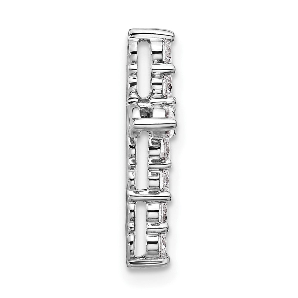 14k White Gold 1/2 carat Lab Grown Diamond VS/SI+ G+ Cross Chain Slide Pendant