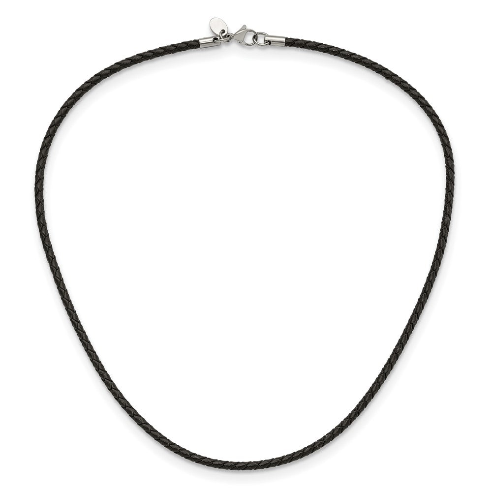 3mm Genuine Leather Weave 18in Necklace
