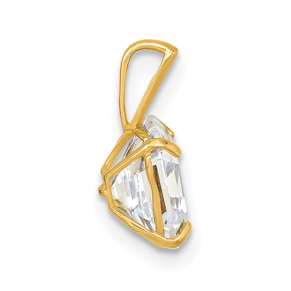 10k Polished 8.00mm Modified Square-cut CZ Pendant