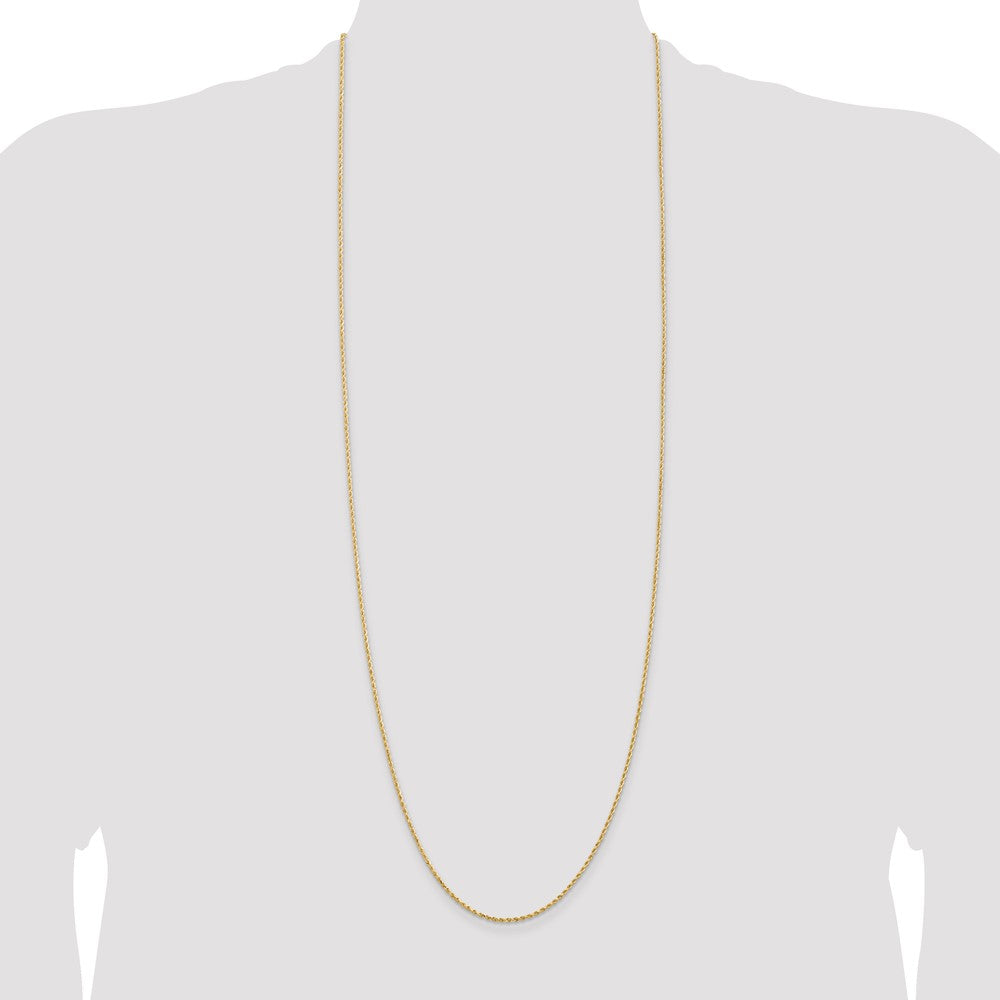 14K 36 inch 1.5mm Diamond-cut Rope with Lobster Clasp Chain