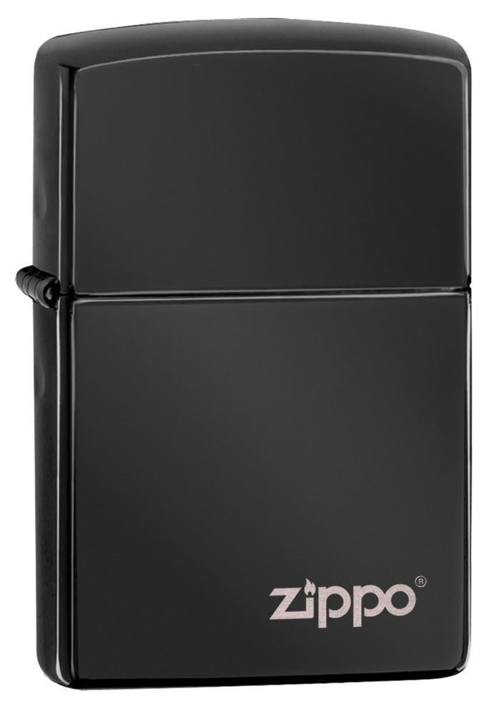 Zippo Logo High Polish Black Pocket Lighter