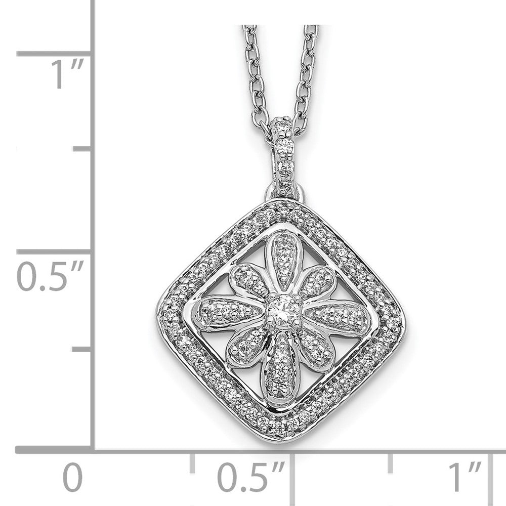 14k White Gold Diamond Vintage 18 inch Necklace