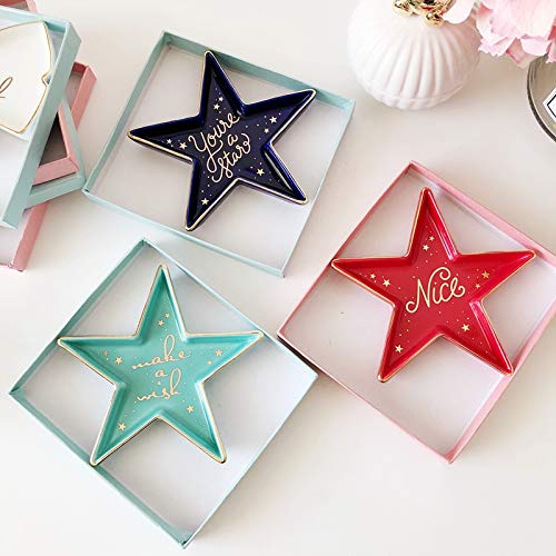 Star-Shaped Ceramic Trinket Plate and Decorative Jewelry Dish