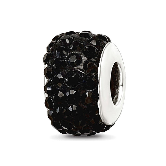 Sterling Silver Reflections Black Full Preciosa Crystal Bead