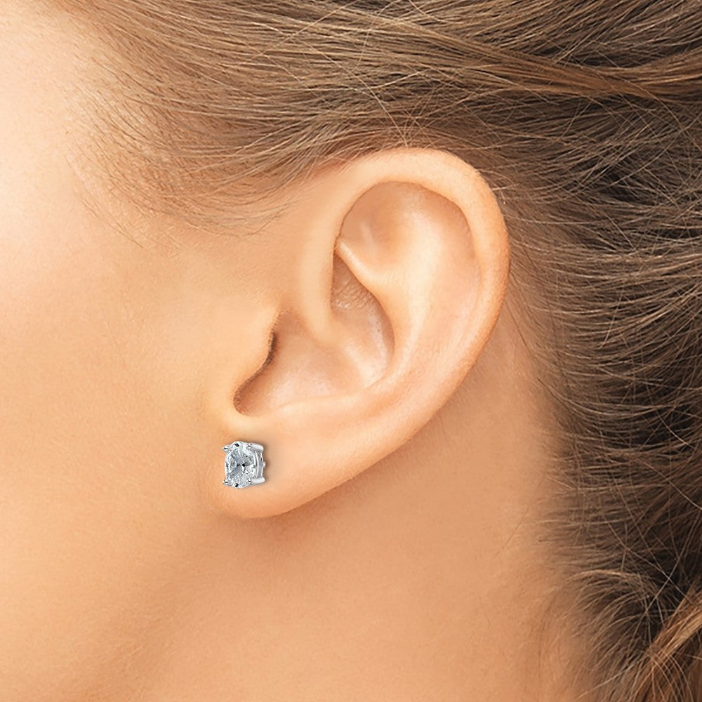 14k White Gold 1 ctw Lab Grown Diamond VS+ F+ Oval 4 Prong Heavy Wt. Stud Earrings