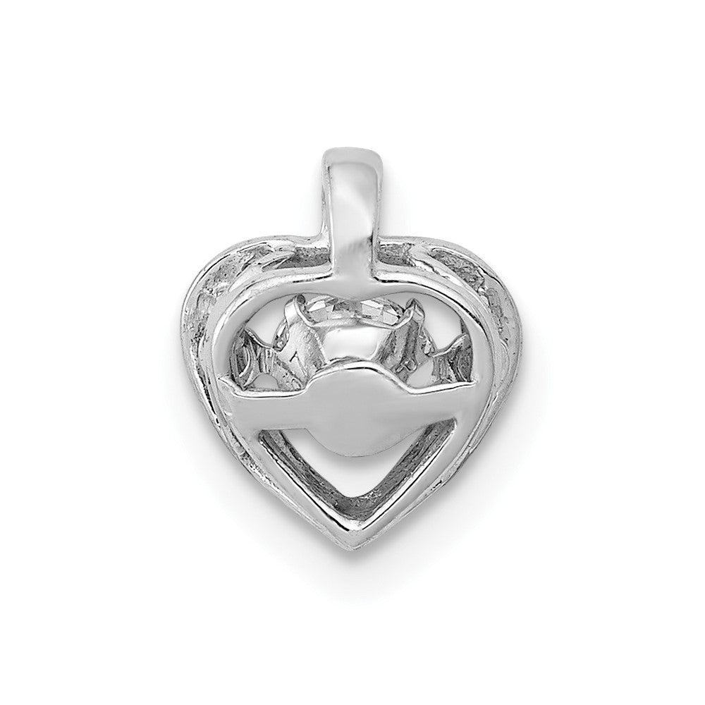 14k White Gold 1/4 carat Lab Grown Diamond VS/SI+ G+ Vibrant Heart Pendant