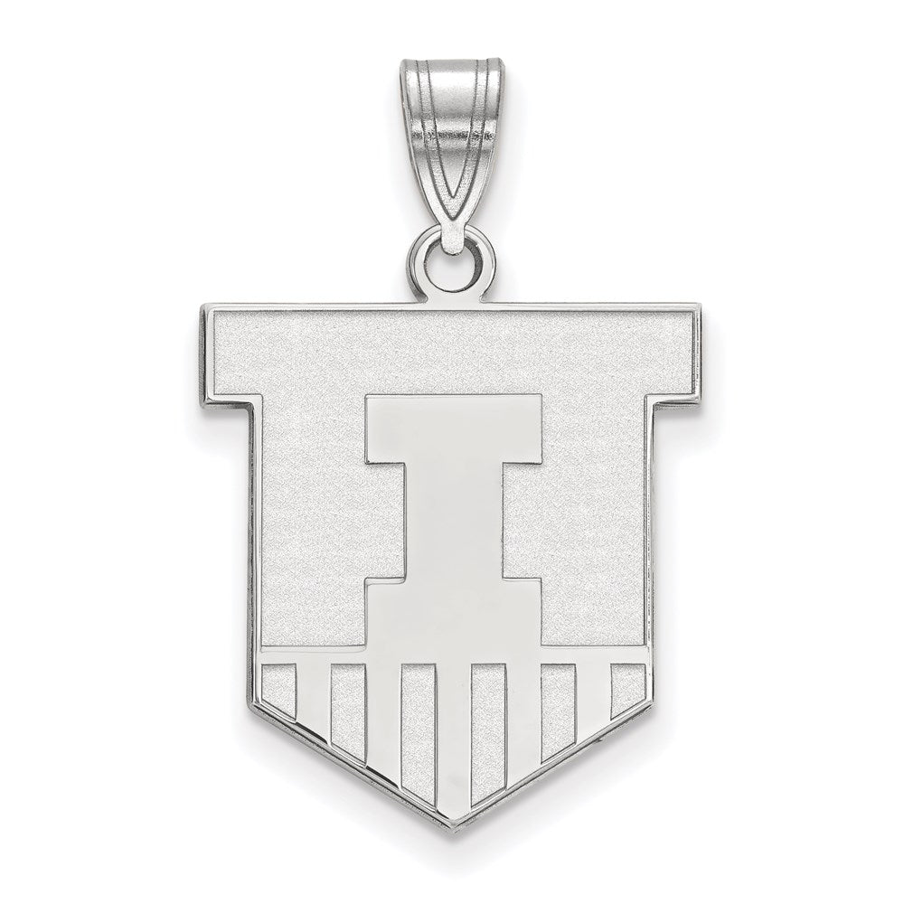LogoArt SS046UIL Sterling Silver University of Illinois Large Pendant