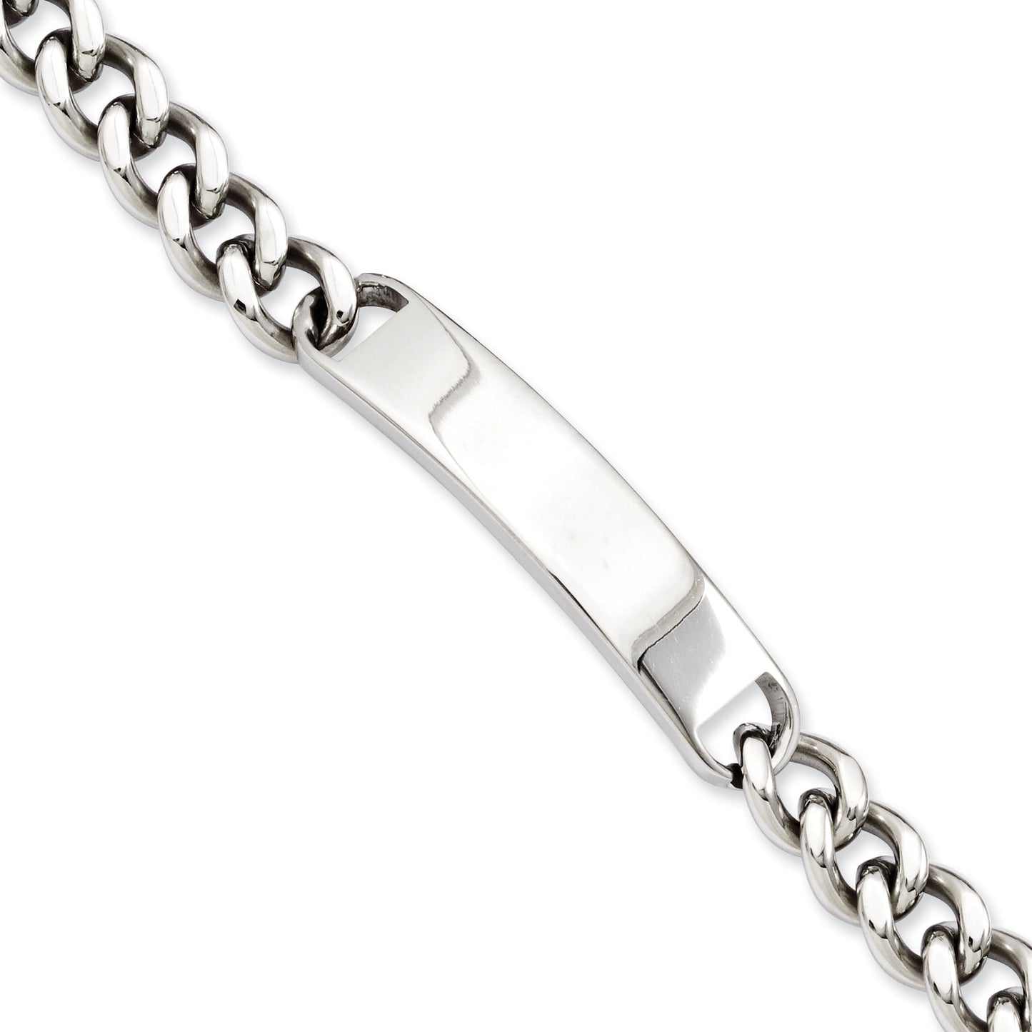 Stainless Steel ID Plate 8.5in Polished Bracelet