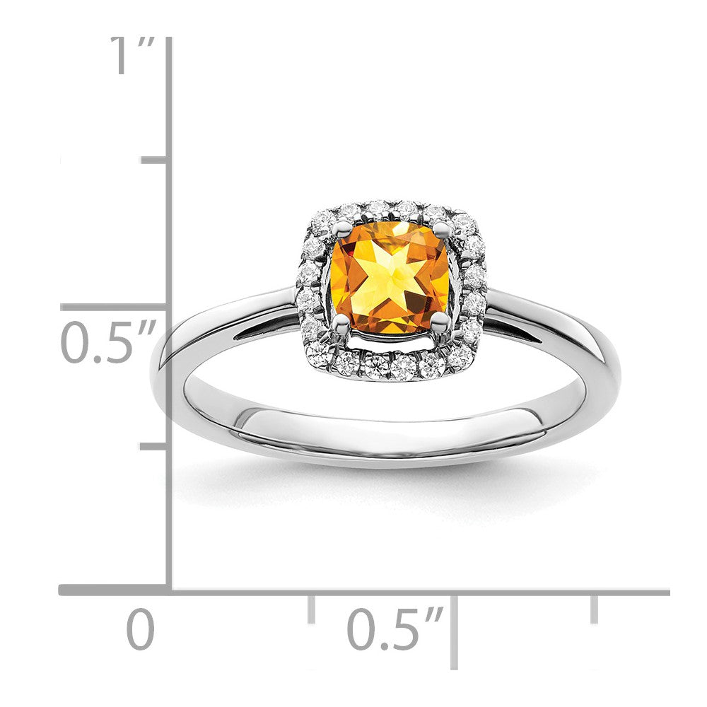 SS ANT Citrine and Diamond Ring