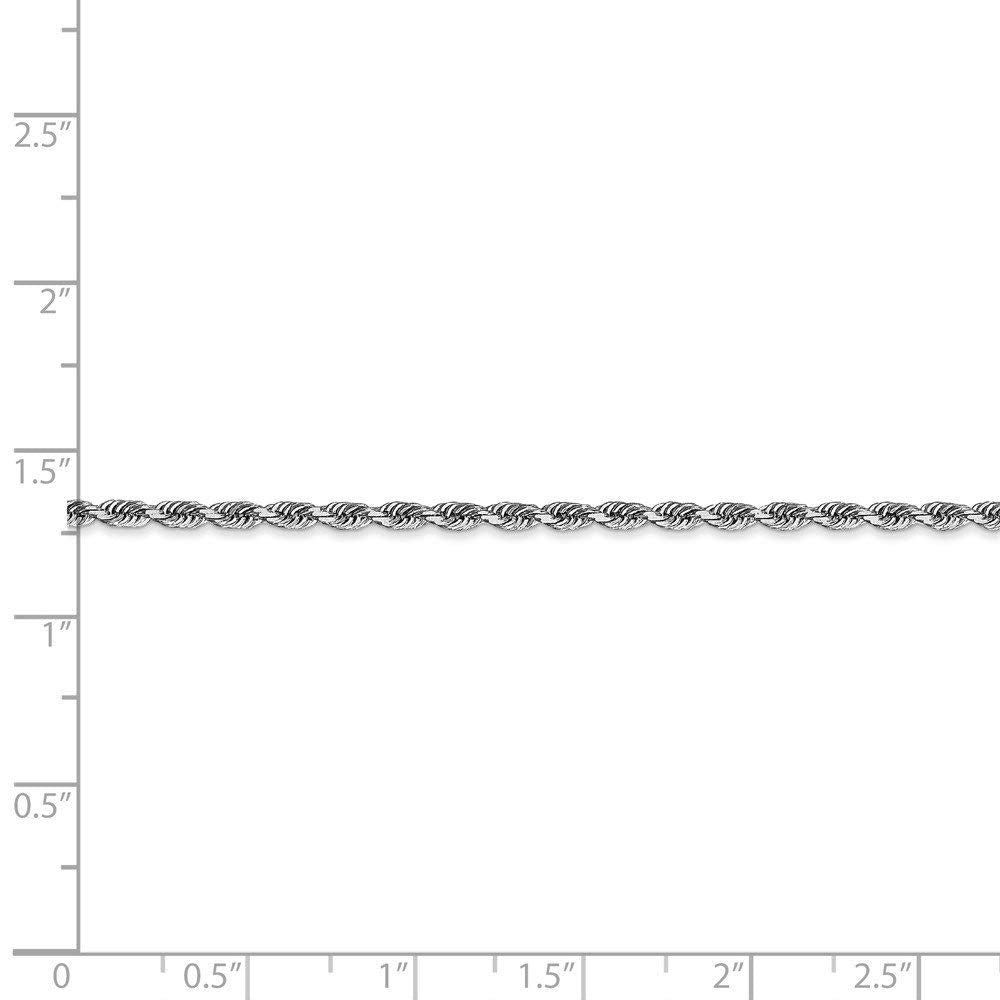 10k White Gold 2.25mm D/C Quadruple Rope Chain