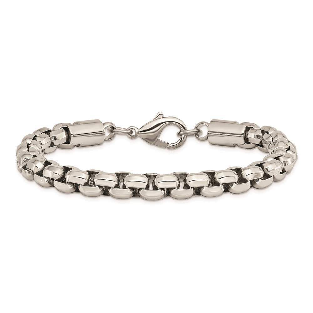 Stainless Steel Polished Fancy Rolo 8.75in Bracelet 8.75 inches