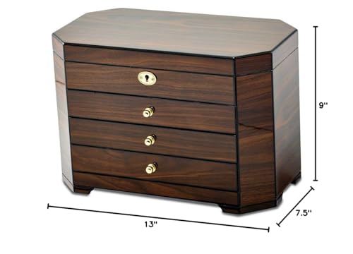 Walnut with Black Accents Jewelry Chest