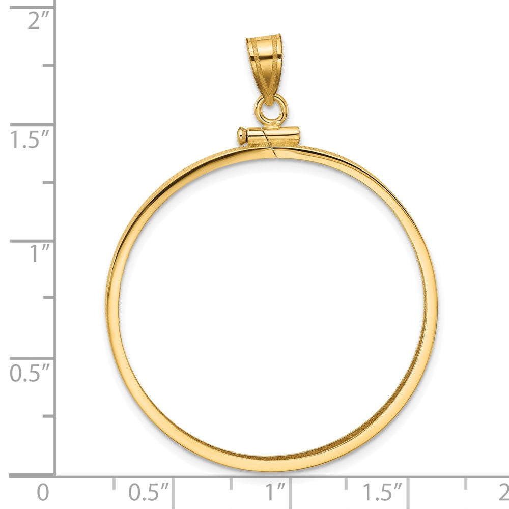 Wideband Distinguished Coin Jewelry 14k Polished 34.2mm x 2.85mm Screw Top Coin Bezel Pendant