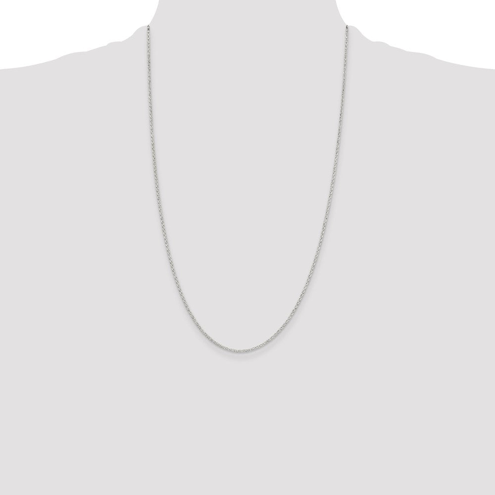 Sterling Silver 1.5mm Diamond-cut Cable Chain 26 Inches