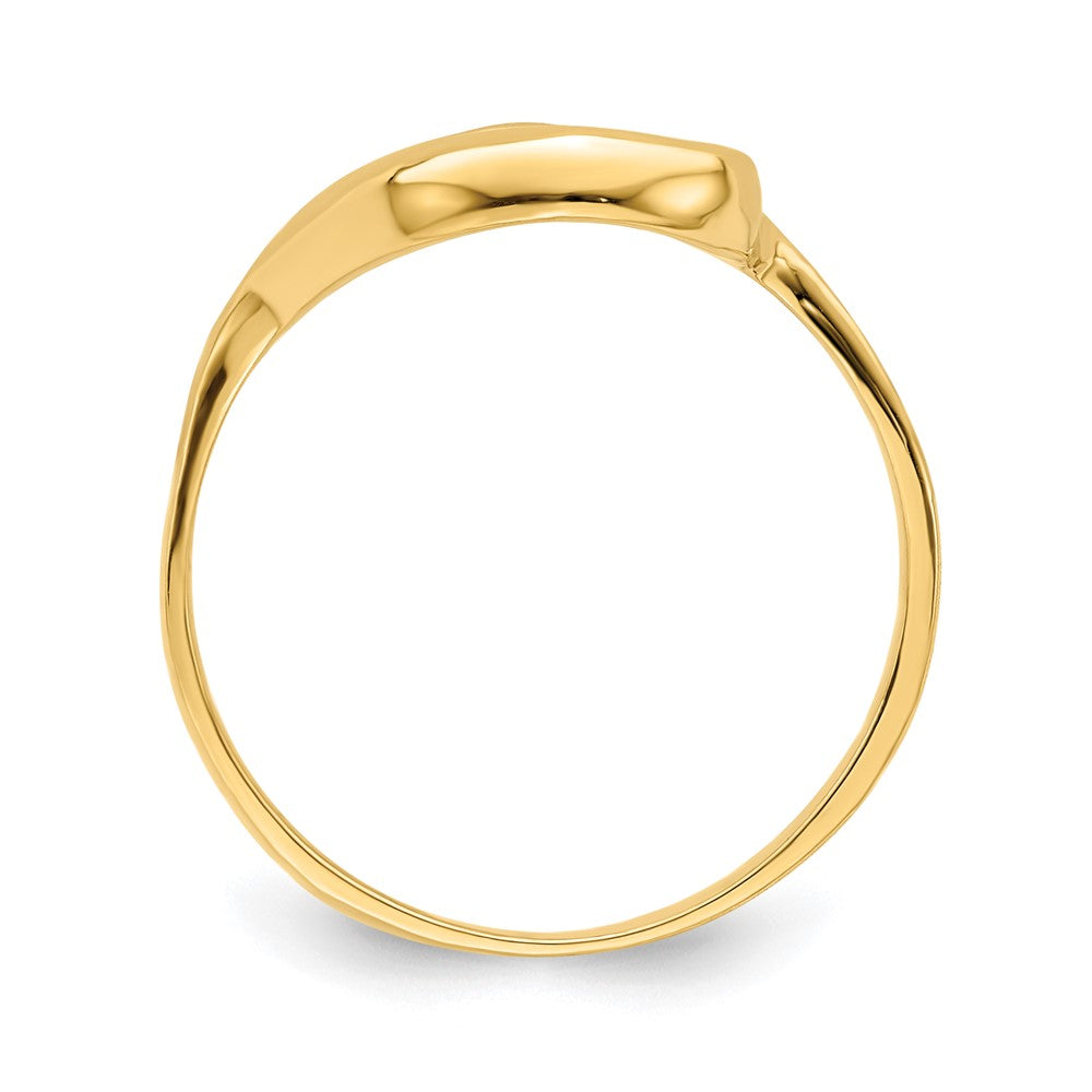 14K Tilted Heart Ring Size 6
