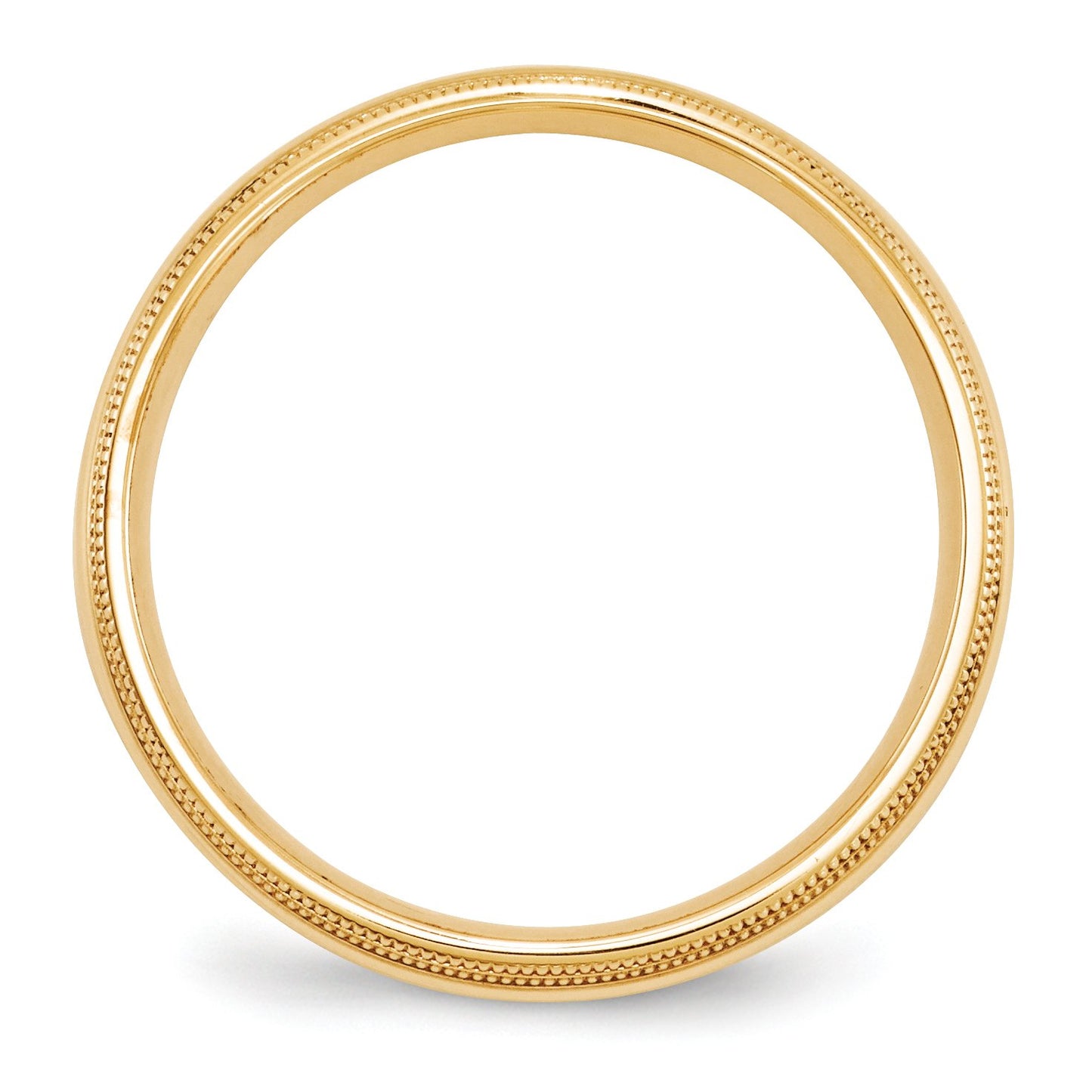 14k Yellow Gold 5mm Double Milgrain Comfort Fit Wedding Band Size 10