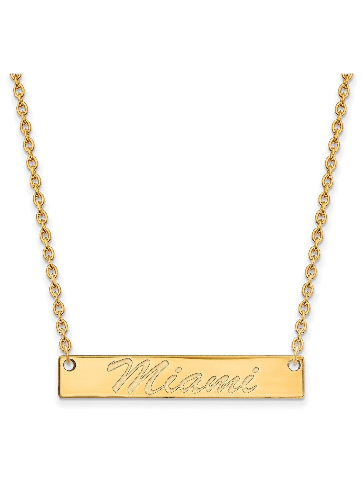 Logoart Sterling Silver Gp Miami University Bar Necklace