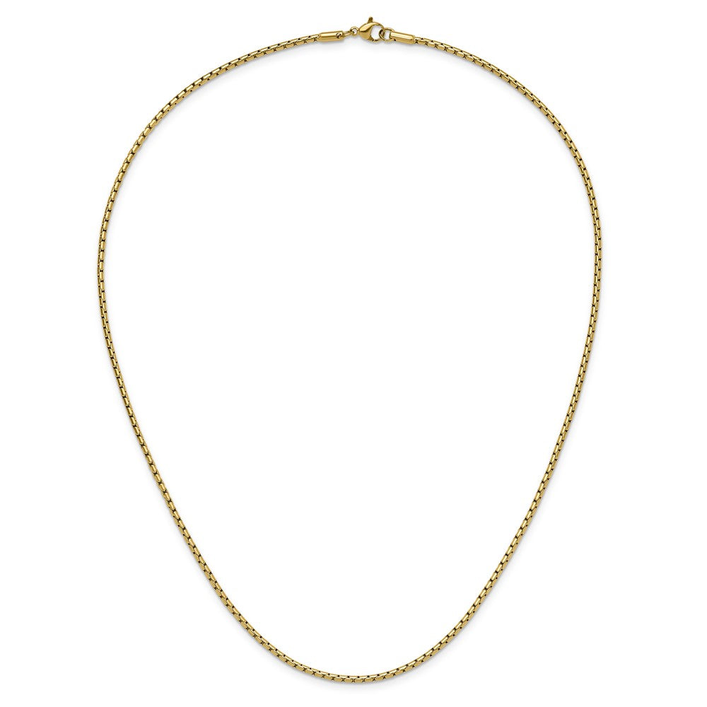 Chisel Stainless Steel Polished Yellow IP-plated 1.7mm 20 inch Elongated Box Chain