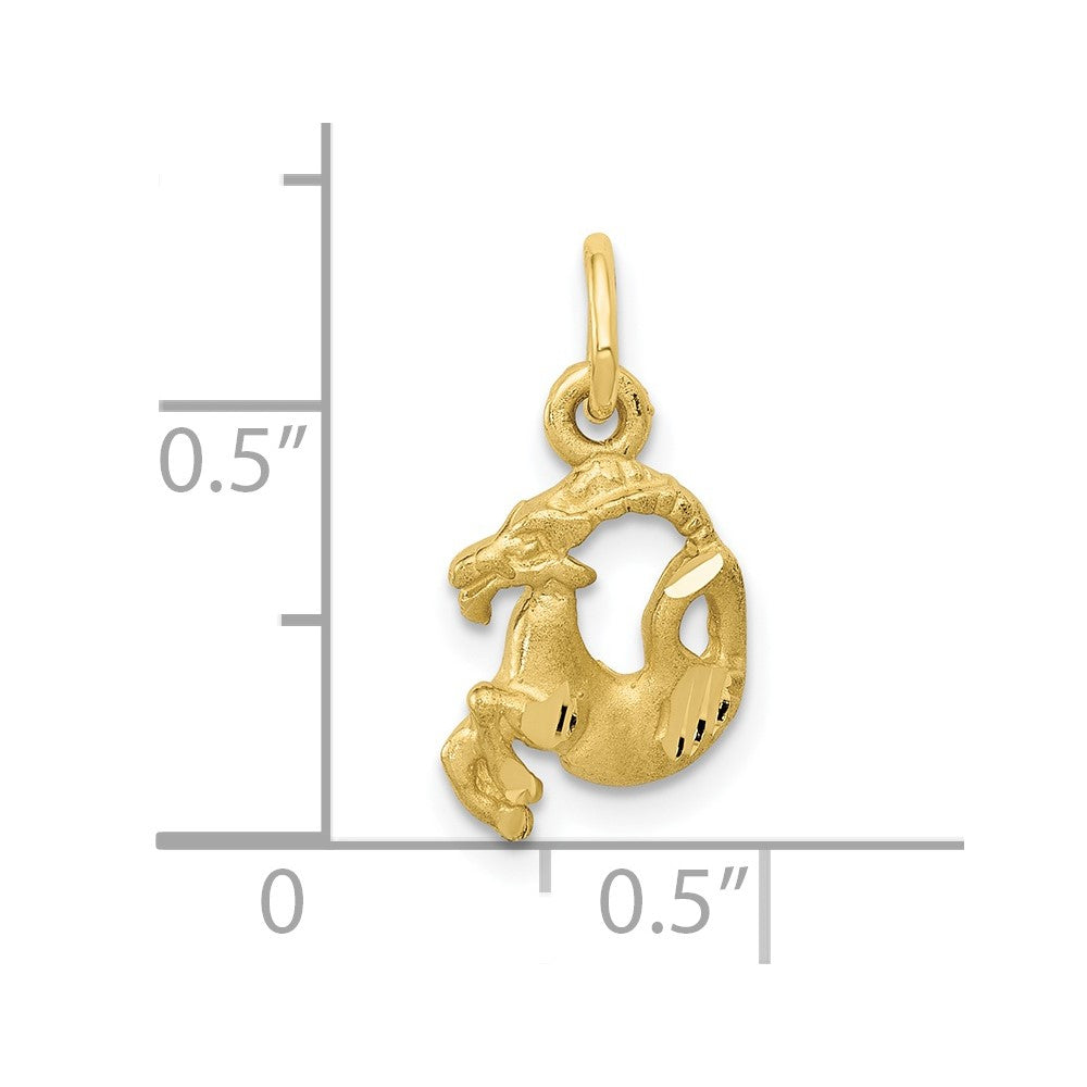 10k Capricorn Zodiac Charm