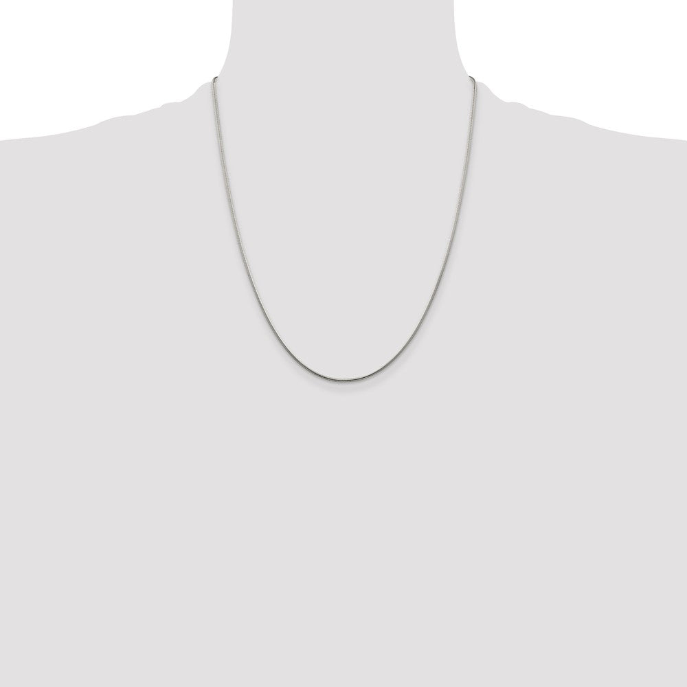 Sterling Silver 1.25mm Snake Chain 22 Inches