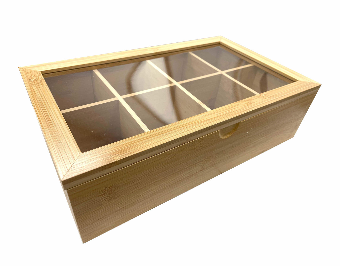 Creative Gifts International Bamboo Tea Box w/ 8 Compartments 12.5" x 7.5"