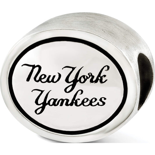 Sterling Silver MLB Siskiyou Buckle Antiqued New York Yankees Bead